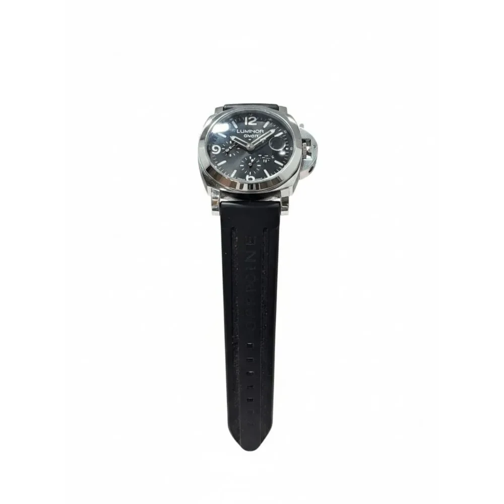 COPY PANERAI LUMINOR GMT Water Resistant Rubber Strap Automatic Black Dial Stain